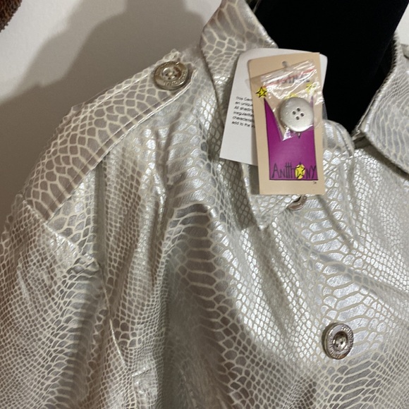 NIB ORIGINAL ANTTHONY Coat 3Xsz snake silver patterned fully lined - Picture 5 of 11